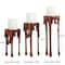 Copper Metal Pillar Candle Holder with Dripping Legs Set